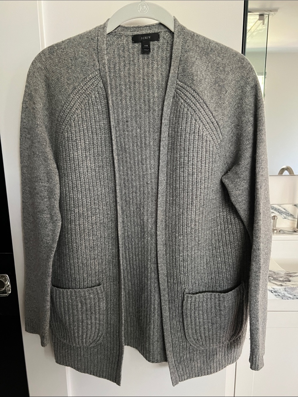 J. Crew Grey Fisherman Cardigan Sweater